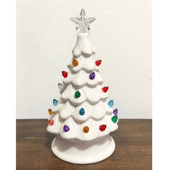 NWT: Wondershop - White Ceramic Christmas Tree - Battery Operated (7.5") - Picture 1 of 3